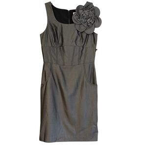 NUE by Shani Size 10 NWT Sleeveless Gunmetal Shaping Corset Midi Dress Flower